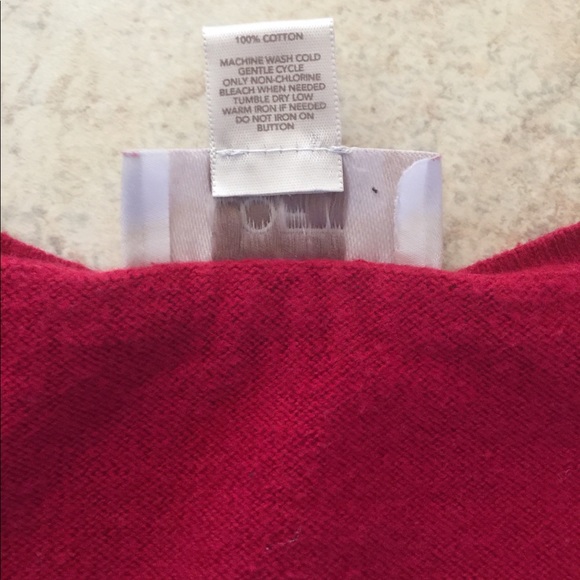 LOFT Outlet Red Cardigan with Shiny Buttons XS - Picture 3 of 4